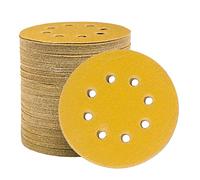 STEBRUAM 100 Pezzi Dischi Abrasivi da 125 mm Fogli di Sabbia a Disco 120 Graniglie Carte Abrasive 8 Fori Levigatura Carta Vetrata Smerigliatrice a Grana Grossa Cuscinetti per Levigatrice Orbitali