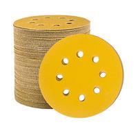 STEBRUAM 100 Pezzi Dischi Abrasivi da 125 mm Fogli di Sabbia a Disco 180 Graniglie Carte Abrasive 8 Fori Levigatura Carta Vetrata Smerigliatrice a Grana Grossa Cuscinetti per Levigatrice Orbitali