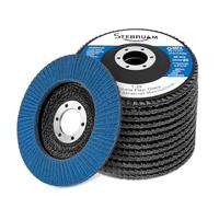 STEBRUAM 12 Pcs Dischi Lamellari 115 mm,Disco Abrasivi per Grana 80 | dischi per smerigliatrice Angolare a Batteria, GWS, BTI, Acciaio Inossidabile Metallo e Legno (blu)