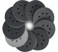STEBRUAM 125mm Dischi Abrasivi, 80 pezzi Carta vetrata al carburo di silicio, 10 x 320/400/600/800/1000/1200/1500/2000 Graniglie 8 Fori Nero, per Levigatrici Orbitali