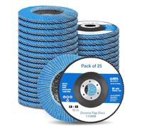 STEBRUAM 25 pezzi dischi lamellari da 115 mm, Disco Abrasivi grana 40/60/80/120/240, per Smerigliatrice Angolare a Batteria, GWS, BTI, Acciaio Inossidabile Metallo e Legno (grigio)
