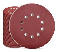 STEBRUAM 30 pezzi carta abrasiva 225mm dischi abrasivi 225mm grana P240 10 fori in rosso per levigatrice a secco levigatrice rotorbitale levigatura giraffa