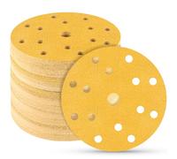 STEBRUAM 50 pezzi Dischi Abrasivi 150mm,100 Grana 15 fori set Fori Rotondi Carta Vetro 150 mm per Orbitale Levigatrice Giraffa per Legno,Metallo