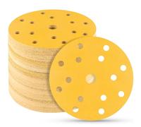 STEBRUAM 50 pezzi Dischi Abrasivi 150mm,240 Grana 15 fori set Fori Rotondi Carta Vetro 150 mm per Orbitale Levigatrice Giraffa per Legno,Metallo
