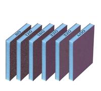 STEBRUAM 6 Spugne Abrasive Grana 80/120/180/220/320/400 - Set Multigrana per Legno, Metallo e Pareti - Spugne Lavabili e Riutilizzabili - Carta Abrasiva Professionale