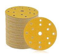 STEBRUAM Dischi Abrasivi 150mm, 15 fori set da 50 pezzi per levigatrice orbitale rotonda, ciascuno 10 x P60 P80 P120 P180 P400, grana mista, per legno, metallo e colore