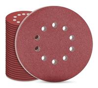 STEBRUAM Dischi Abrasivi 225 mm 30 Pezzi Kit di Carta Abrasivi a 10 fori Rotondi di Carta Vetrata, Grana 5 x P60/80/120/180/240/400 per Smerigliatrici per Cartongesso e Giraffe Abrasive