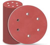 STEBRUAM Dischi Abrasivi 225 mm, Carta Abrasiva 30 Pezzi Kit di Carta Abrasivi a 6 fori Rotondi di Carta Vetrata, Grana P240 per Smerigliatrici per Cartongesso e Giraffe Abrasive