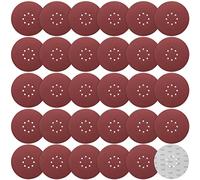STEBRUAM Dischi Abrasivi 225 mm, Carta Abrasiva 30 Pezzi Kit di Carta Abrasivi a 8 fori Rotondi di Carta Vetrata, 240 Grana per Smerigliatrici per Cartongesso e Giraffe Abrasive