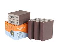 STEBRUAM Spugne Abrasive,240 Grane Spugna Abrasiva per Lucidare Legno,Plastica e Metallo Kit Spugne Lavabili Cucina,Pavimento,Pulizia Delle Pareti(5 Pezzi)