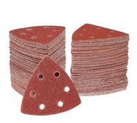STEBRUAM Triangoli Abrasivi Delta,50 fogli di carta vetrata triangolari 6 fori a grana assortita 40 per levigare e lucidare levigatrice a delta Fogli Abrasivi Carta