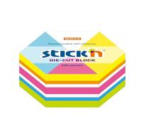 Stecca per appunti adesivi a forma di esagono | 250 fogli - Realizzato in carta - Assortimento di colori neon - Misure 6,08 x 7,02 cm - Mimbek