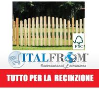 Steccato ad Arco in Legno con Doghe di Pino - L 180cm x H 80-95cm Italfrom