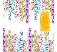Stecchi Gelato - 50 Pezzi di Alte qualità & Affidabili, Colorati per Decorare Le tue Creazioni Dolci, Bacchetti Gelato per Lavoretti, Legnetti Lollipop, Bastoncini per Ceretta - 115mm x 10 mm