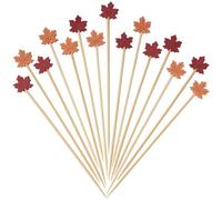 Stecchini per Aperitivo, 100 PCS Stuzzicadenti da Cocktail Autunnale, Decorazioni Cocktail, Bastoncini da Cocktail Foglie Autunnali, per Cocktail, Dessert Alla Fruttat Stuzzicadenti per Feste