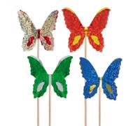 Stecconi Farfalle Colorate Metalizzate Legno 15 cm 100 pz - GARCIA DE POU
