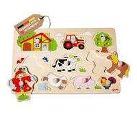 Goki 57995 Farm Vi, Lift-Out Puzzle, Multicolor