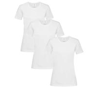 Stedman Tshirt Donna Cotone 100% Pack x3 - T-Shirt Maglietta Donna Classica a Maniche Corte ST2600 Classic-T Fitted Women (Bianco - M)