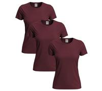 Stedman Tshirt Donna Cotone 100% Pack x3 - T-Shirt Maglietta Donna Classica a Maniche Corte ST2600 Classic-T Fitted Women (Bordeaux - M)