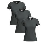 Stedman Tshirt Donna Cotone 100% Pack x3 - T-Shirt Maglietta Donna Classica a Maniche Corte ST2600 Classic-T Fitted Women (Grigio Ardesia - XL)