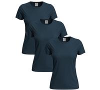 Stedman Tshirt Donna Cotone 100% Pack x3 - T-Shirt Maglietta Donna Classica a Maniche Corte ST2600 Classic-T Fitted Women (Blu Marino - XL)