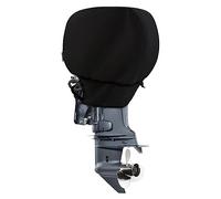 STEECA Waterproof Outboard Motor Cover 600D Fade Resistant Boat Engine Hood Cowling Cover Fits Motor 50-115 HP, Black