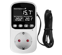 STEEIRO Presa di controllo della temperatura, 230 V, con timer e sonda, termostato digitale, presa di riscaldamento, interruttore di temperatura per serra, terrario, frigorifero, acquario