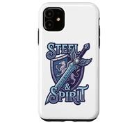 Steel And Spirit Griffin Shield Fantasy Sword Runes Magic Custodia per iPhone 11