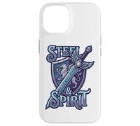 Steel And Spirit Griffin Shield Fantasy Sword Runes Magic Custodia per iPhone 14