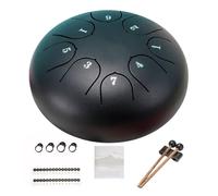 Steel Drum, 6 pollici 8 note con adesivi for bacchette for batteria Plettri for dita Strumenti a percussione Strumento a tamburo a pioggia,musical instruments(Black)