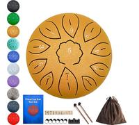 Steel Drum, Steel Drums for Adults, 6 Inch 11 Notes for Adults Beginner Gift Families and Friends with Music Book Stickers Mallet and Carry Bag (Gold)