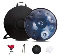 Steel Handpan Drum, 55cm Hand Pan Drum a 432Hz/440Hz con Tripode, Strumento di Percussione Drum da 9/10/ 12 Note per l'Educazione Musicale, l'Intrattenimento, la Meditazione e i Regali Zen (Size : 4
