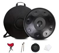Steel Handpan Drum, 55cm Hand Pan Drum a 432Hz/440Hz con Tripode, Strumento di Percussione Drum da 9/10/ 12 Note per l'Educazione Musicale, l'Intrattenimento, la Meditazione e i Regali Zen (Size : 4