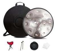 Steel Handpan Drum, 55cm Hand Pan Drum a 432Hz/440Hz con Tripode, Strumento di Percussione Drum da 9/10/ 12 Note per l'Educazione Musicale, l'Intrattenimento, la Meditazione e i Regali Zen (Size : 4