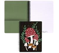 Steel Mill & Co - Mini taccuino a spirale, 21 x 15,9 cm, con copertina rigida resistente e 160 pagine a righe, colore: Fungo