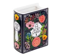 Steel Mill & Co - Piccolo vaso decorativo a forma di libro, in ceramica, per la casa, graziosa decorazione per libreria, vaso unico per gli amanti dei libri, giardino segreto