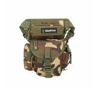 Steel Mule Borsa Marsupio Gamba - Borsa Gamba Moto, Marsupio Moto, Tattica Militare Impermeabile Multifunzionale Gamba con Cinghie Regolabili, Mimetico Woodland Verde, Borsa tattica Marsupio con