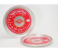 TEGLIA X PIZZA DIAM. CM 36X3,5 H ACCIAIO INOX INTERNO CON RILIEVO ANTIGRAFFIO