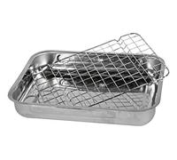 steel pan Bavaria Teglia, Stainless Steel, Grigio, 32 x 24 x 6 cm
