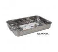 steel pan - Bistecchiera Rettangolare con Grill Inox, 40 cm