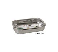 Steel Pan - Rostiera rettangolare inossidabile, 35 cm.