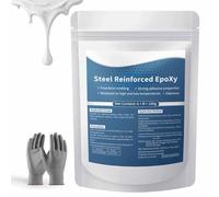 Steel Reinforced Epoxy Putty, Strong Clay Iron Adhesive, AB Two-Part, Waterproof, Heat Resistant, Fast Repair Filler for Metal Wood Ceramic Concrete Tile Plastic PVC Cracks Holes (1pc)