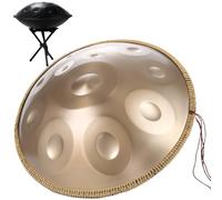 Steel Tamburo A Lingua Handpan Drum D Minor 9/10/12 Note Tamburo In Acciaio 22 Pollici Handpan Percussione 432HZ/440HZ Hand Pan Harmonic Per Principianti Regalo Per Bambini(Gold,12 Notes (432Hz))