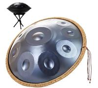 Steel Tamburo A Lingua Handpan Drum D Minor 9/10/12 Note Tamburo In Acciaio 22 Pollici Handpan Percussione 432HZ/440HZ Hand Pan Harmonic Per Principianti Regalo Per Bambini(Blue,10 Notes (440Hz))