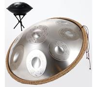 Steel Tamburo A Lingua Handpan Drum D Minor 9/10/12 Note Tamburo In Acciaio 22 Pollici Handpan Percussione 432HZ/440HZ Hand Pan Harmonic Per Principianti Regalo Per Bambini(Sun,9 Notes (432Hz))