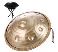Steel Tamburo A Lingua Handpan Drum D Minor 9/10/12 Note Tamburo In Acciaio 22 Pollici Handpan Percussione 432HZ/440HZ Hand Pan Harmonic Per Principianti Regalo Per Bambini(Spiral,12 Notes (432Hz))