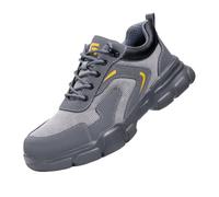 Steel Toe Shoes for Men Anti Smashing Puncture Proof Lightweight Breathable Safety Shoes for Warehouse & Construction (Gray Lightweight,38)