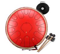 Steel Tongue Drum, 13 Pollici 15 Note Tamburo Handpan Strumento a Percussione Tamburo,Portatile Tamburo del Handpan in Acciaio al Carbonio,con Bacchette per Tamburi Carry Bag,G