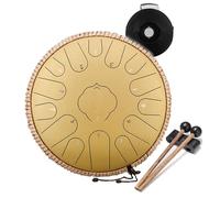 Steel Tongue Drum, 13 Pollici 15 Note Tamburo Handpan Strumento a Percussione Tamburo,Portatile Tamburo del Handpan in Acciaio al Carbonio,con Bacchette per Tamburi Carry Bag,D