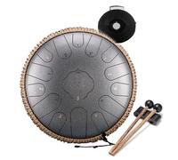 Steel Tongue Drum, 13 Pollici 15 Note Tamburo Handpan Strumento a Percussione Tamburo,Portatile Tamburo del Handpan in Acciaio al Carbonio,con Bacchette per Tamburi Carry Bag,C